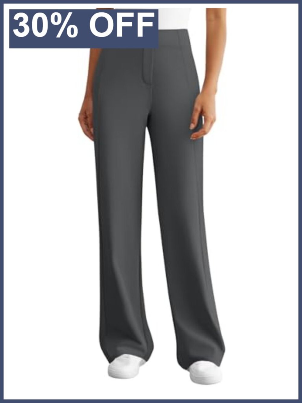 Women's Wide Leg Dress Pants Business Casual Pull On Stretch Slacks